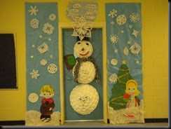 snowman on a classroom door