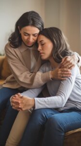 Woman of God hugging a friend who is having a hard time